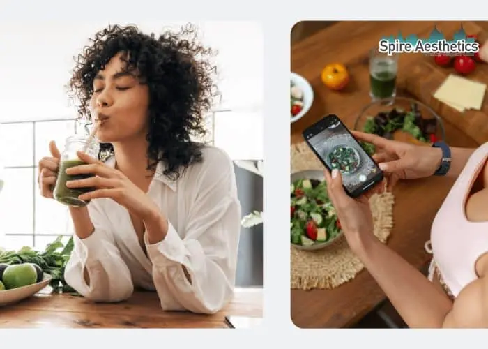 Image of woman looking into her diet and fat freezing Garston to improve her health